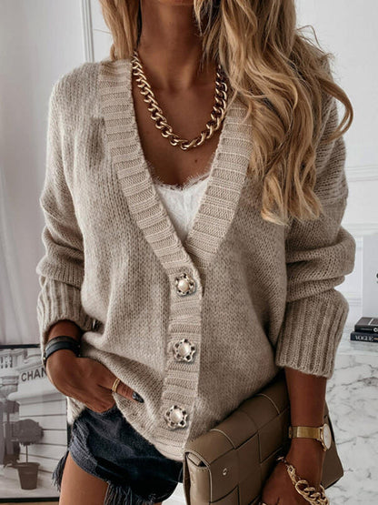 Vintage Plain Long Sleeve Sweater 