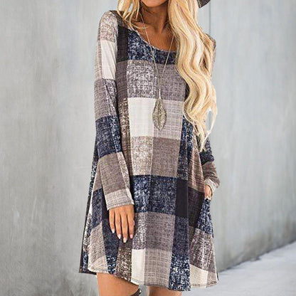 Classy Check Print Mini Dress